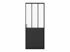 Vente-unique Puerta corredera tipo taller, vidrio templado, Alt. 205 x Ancho 93 cm, ARTISTO II Negro New