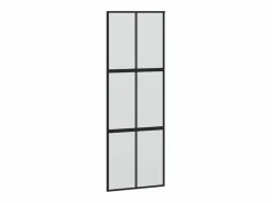 Puerta corredera vidrio templado y aluminio negra 76x205 cm ES289940 Negro Discount