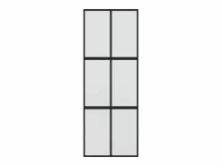 Puerta corredera vidrio templado y aluminio negra 76x205 cm ES289940 Negro Discount