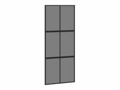 Puerta corredera vidrio templado y aluminio negra 90x205 cm ES273424^