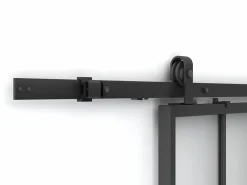 Vente-unique Puerta Corredera|Puerta corredera vista doble de cristal templado 2 x Alt. 205 x Ancho 83 cm, ARTISTO II