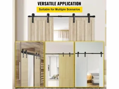 Puerta Corredera|Puerta Corrediza SucceBuy Kit de Herrajes para Puertas de Granero de Acero al Carbono de 11 Pies para Puertas Dobles