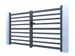Puerta de aluminio calada