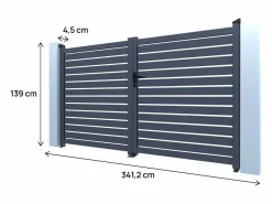 Puerta de aluminio semicalada "Julien" - 340 x 140 cm -^Habitat et jardin