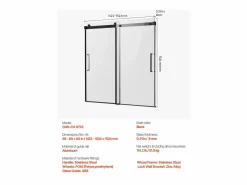Mampara De Bañera|Puerta de Bañera SucceBuy, Deslizante Sin Marco, 142 a 152 cm Ancho x 152 cm Alto, de Vidrio para Baño