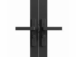 Vente-unique Puerta Con Marco|Puerta de doble hoja - aluminio, vidrio esmerilado - - 2 x Alt. 204 x L83 cm - SEROTO