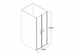 Puerta de ducha batiente dorada, 80 x 195 x 1,92 cm, vidrio y metal, SARASOTA^Shower & Design Online