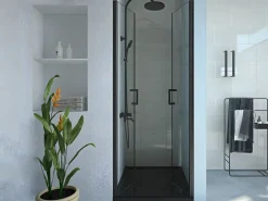 Puerta de ducha batiente mate, 80 x 195 x 1.92 cm, cristal y metal, SARASOTA^Shower & Design Online