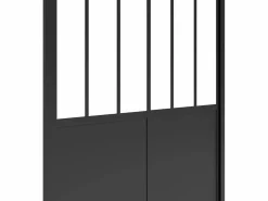 Puerta de ducha corredera negra estilo atelier, mampara de ducha, 120 x 195 cm, URBANIK^Shower & Design Clearance