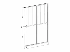 Puerta de ducha corredera negra estilo atelier, mampara de ducha, 120 x 195 cm, URBANIK^Shower & Design Clearance