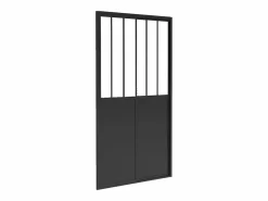 Shower & Design Puerta de ducha corredera negra estilo atelier, mampara de ducha, 100 x 195 cm, URBANIK Negro Outlet