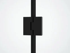 Shower & Design Puerta de ducha pivotante con mampara fija mate, 80 x 100 x 190 cm, PRINCETON Negro Best
