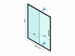 Puerta De Ducha Rapid Slide 140 Black^Rea