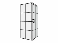 Puerta de ducha serigrafiada pivotante con mampara fija mate, 80 x 190 cm, CAPARICA^Shower & Design Clearance