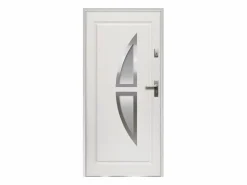 Vente-unique Puerta De Entrada|Puerta de entrada COVAS de acero y acero inoxidable con acristalamiento, Al. 207 x An. 100 cm, color , apertura a la izquierda