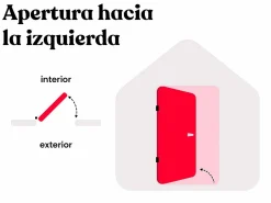 Vente-unique Puerta De Entrada|Puerta de entrada COVAS de acero y acero inoxidable con acristalamiento, Al. 207 x An. 100 cm, color , apertura a la izquierda
