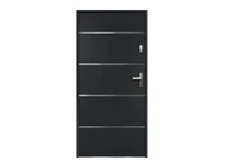 Puerta de entrada de acero y inox Alt. 207 x Ancho 100 cm antracita se abre hacia la izquierda NAXARA^Vente-unique Sale
