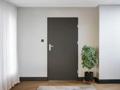 Vente-unique Puerta De Entrada|Puerta de entrada de acero macizo e inoxidable Alt.207 x An. 100 cm antracita Apertura izquierda - LUSADA
