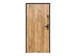 Puerta de entrada de acero macizo H.207 x l.100 cm acabado roble apertura izquierda AGUEDA^Vente-unique