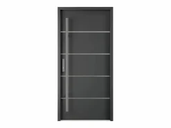 Puerta de entrada de acero macizo e inoxidable Alt.207 x An. 100 cm antracita Apertura derecha - LUSADA^Vente-unique Best