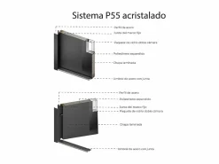 Vente-unique Puerta de entrada de acero acristalada con inox Alt. 207 x Ancho 100 cm antracita se abre hacia la izquierda COVAS Gris antracita Hot