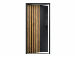 Puerta de entrada de acero Alt. 207 x L100 cm - y madera - apertura izquierda - COBRITA^Vente-unique Sale