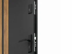Puerta de entrada de acero Alt. 207 x L100 cm - y madera - apertura izquierda - COBRITA^Vente-unique Sale