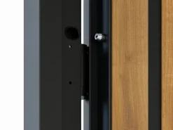 Puerta de entrada de acero Alt. 207 x L100 cm - y madera - apertura izquierda - COBRITA^Vente-unique Sale