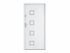 Vente-unique Puerta De Entrada|Puerta de entrada de acero con acero inoxidable, 207 x 100 cm, color , apertura a la derecha, TIFANA