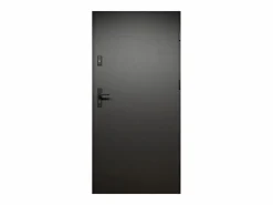 Puerta de entrada de acero Alt. 207 x L100 cm - Negro y madera - apertura a la izquierda - MABENA^Vente-unique Best
