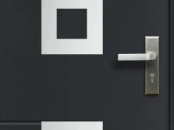 Puerta de entrada de acero con acero inoxidable, 207 x 100 cm, antracita, apertura a la izquierda, TIFANA^Vente-unique
