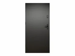 Vente-unique Puerta de entrada de acero Alt. 207 x L100 cm - y madera - abertura derecha - COBRITA Negro Clearance