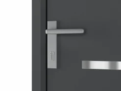 Vente-unique Puerta De Entrada|Puerta de entrada de aluminio Alt. 218 x L96 cm antracita - apertura hacia la derecha - AMARES