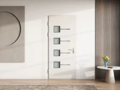 Vente-unique Puerta De Entrada|Puerta de entrada de aluminio Alt. 218 x L96 cm antracita - apertura hacia la derecha - AMARES