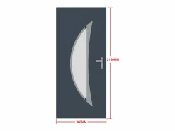 Vente-unique Puerta De Entrada|Puerta de entrada de aluminio Alt. 218 x L96 cm antracita - apertura derecha - DATELO