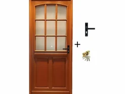 GD Menuiseries Puerta De Entrada|Puerta de entrada de madera 'Alena' 215X90 Empuje a la izquierda Se vende con manilla y cerradura sin manilla