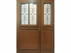 GD Menuiseries Puerta De Entrada|Puerta de entrada de madera esmaltada Tiercee Vauban Al 215 x L 120 p. derecha + Mango Y Cañón (ref 010403RFP) Tabla Dimensiones sin manilla