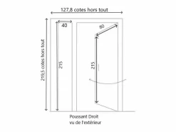 GD Menuiseries Puerta De Entrada|Puerta de entrada de madera esmaltada Tiercee Vauban Al 215 x L 120 p. derecha + Mango Y Cañón (ref 010403RFP) Tabla Dimensiones sin manilla