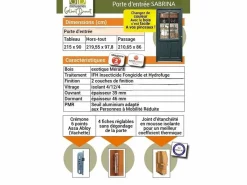 GD Menuiseries Puerta de Entrada de Madera Exo Modelo 'sabrina' 215X90 Lado Derecho Se sin manilla Gris Discount