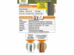 GD Menuiseries Puerta De Entrada|Puerta de Entrada de Madera Maciza, Elixir, Verde RAL7002, Al.215xl.90 p. tabla de dimensiones correctas sin manilla