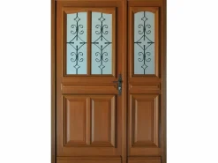 GD Menuiseries Puerta de Entrada Escalonada Modelo 'Vauban' Dimensión 215 X 130 Empuje Izquierdo (Dimensiones de la Tabla) sin manilla Marru00f3n New