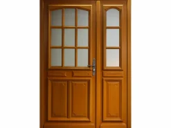GD Menuiseries Puerta De Entrada|Puerta de Entrada Escalonada 'Marine' Tamaño 215 X 140 Empuje Izquierdo (Dimensiones de la Tabla) sin manilla