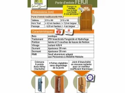 Puerta de entrada 'Ferji' 215X90 Derecha Con Manilla Y Cerradura sin manilla^GD Menuiseries