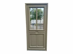 GD Menuiseries Puerta De Entrada|Puerta de entrada Madera vítrea, Baptiste Vert Ral 7002, H,200xl,90 p, izquierda Dimensiones Cuadro sin manilla