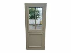 GD Menuiseries Puerta De Entrada|Puerta de entrada Madera vítrea, Baptiste Vert Ral 7002, H,215xl,90 p, izquierda Dimensiones Cuadro sin manilla