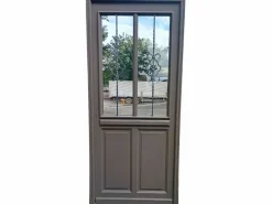 GD Menuiseries Puerta De Entrada|Puerta de entrada Madera vítrea, Santiago marron RAL7039, H,200xl,90 p, derecha Cote Tableau sin manilla