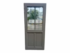 GD Menuiseries Puerta De Entrada|Puerta de entrada Madera vítrea, Santiago marron RAL7039, H,200xl,90 p, derecha Cote Tableau sin manilla