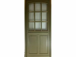 GD Menuiseries Puerta de entrada Madera vítrea, Andore RAL 7002, H,215xl,80 p, derecha Dimensiones Cuadro sin manilla Color natural claro Best