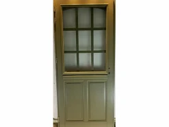 GD Menuiseries Puerta de entrada Madera vítrea, Andore RAL 7002, H,215xl,80 p, derecha Dimensiones Cuadro sin manilla Color natural claro Best