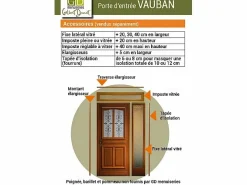 Puerta de Entrada Modelo Vauban - 200 X 80 Empuje Izquierdo (Dimensiones de la Tabla) sin manilla^GD Menuiseries